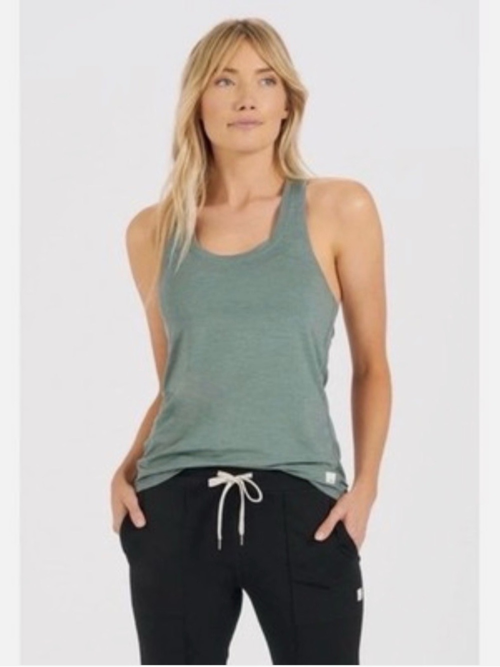Vuori Lux Performance Racerback Tank Top, Size Small, Color: Neptune Heather